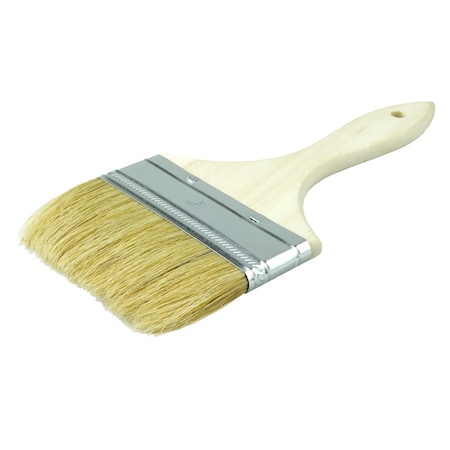 4 Chip & Oil Brush, 3/8 Thick, 2 Trim Len, Wood Handle